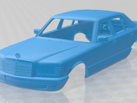 Mercedes Benz S Class W126 1979 Printable Body Car 3D Print Model