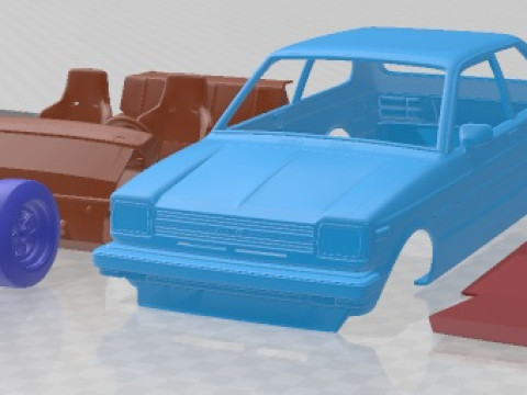 Toyota Starlet KP61 Printable Car 3Dプリントモデル