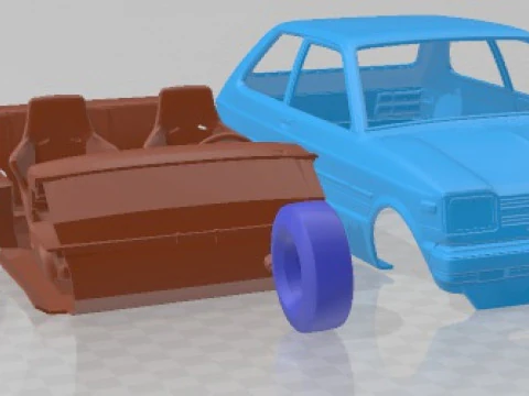 Coche Imprimible Toyota Starlet KP61 Modelo de impresión 3D