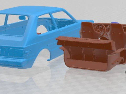 Coche Imprimible Toyota Starlet KP61 Modelo de impresión 3D