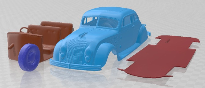 Chrysler Imperial Airflow 1934 Printable Car 3D प्रिंट मॉडल .c4d .max .obj .3ds .fbx .stl .blend 