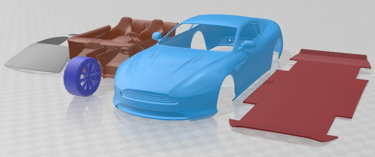 アストンマーティン ヴィラージュ 2012 印刷可能な車 3Dプリントモデル .c4d .max .obj .3ds .fbx .stl .blend 