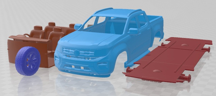 Volkswagen Amarok Double Cab Pan Americana 2022 Printable Car Modelo de Impressão 3D .c4d .max .obj .3ds .fbx .stl .blend