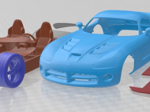 닷지 바이퍼 SRT10 2010 인쇄용 자동차 3D 프린트 모델