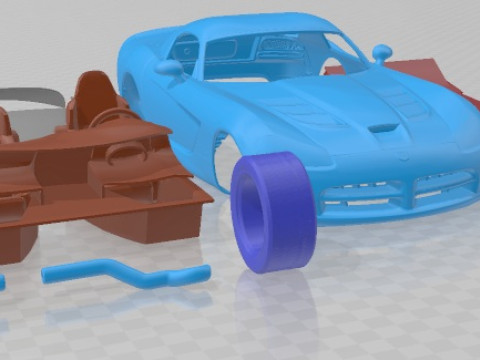 Dodge Viper SRT10 2010 Printable Car 3Dプリントモデル