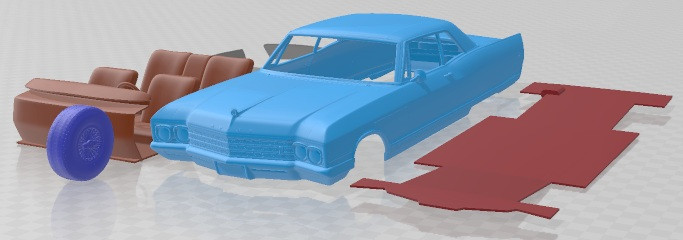 Buick Electra 225 Sport Coupe 1966 Printable Car Modèles 3D en vedette .c4d .max .obj .3ds .fbx .stl .blend 