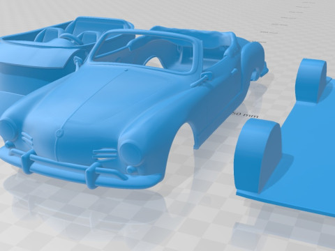 Volkswagen Karmann Ghia Convertible 1958 Printable Car 3Dプリントモデル