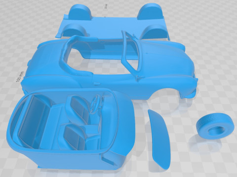 Volkswagen Karmann Ghia Convertible 1958 Printable Car 3Dプリントモデル