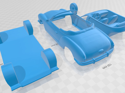 Volkswagen Karmann Ghia Convertible 1958 Printable Car 3Dプリントモデル