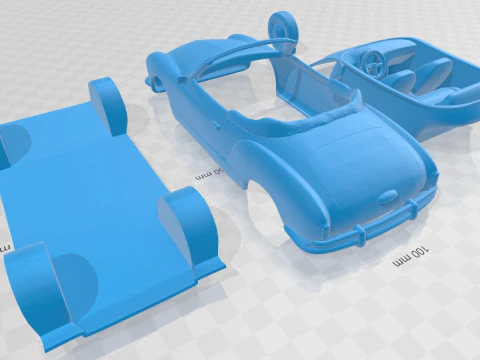 フォルクスワーゲン カルマン ギア コンバーチブル 1958 印刷可能な車 3Dプリントモデル
