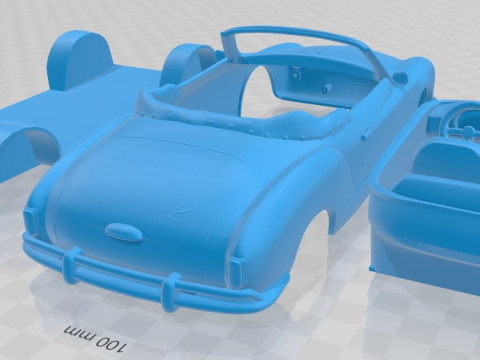 Volkswagen Karmann Ghia Convertible 1958 Printable Car 3Dプリントモデル