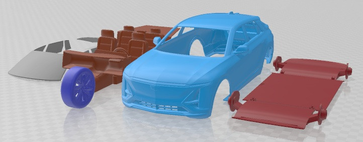 Cadillac Lyriq 2023 Printable Car 3Dプリントモデル .c4d .max .obj .3ds .fbx .stl .blend 