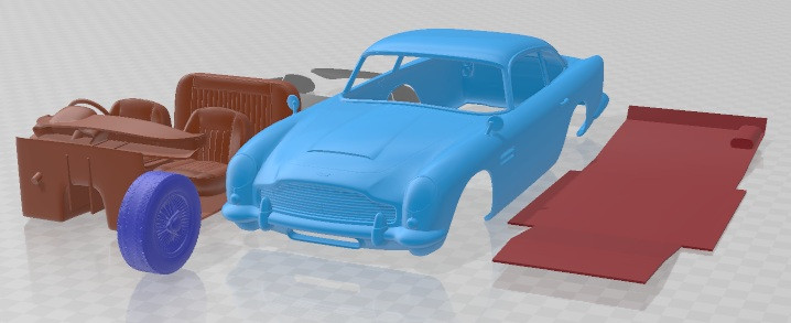Aston Martin DB5 1963 Printable Car Modello di stampa 3D .c4d .max .obj .3ds .fbx .stl .blend 