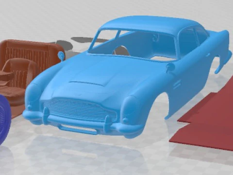 Распечатанный автомобиль Aston Martin DB5 1963 года 3D Принт Модель