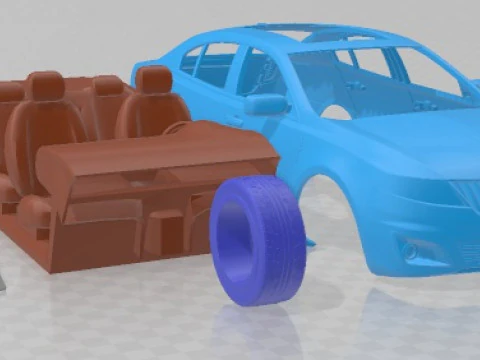 Lincoln MKS 2008 Printable Car 3D Print Model
