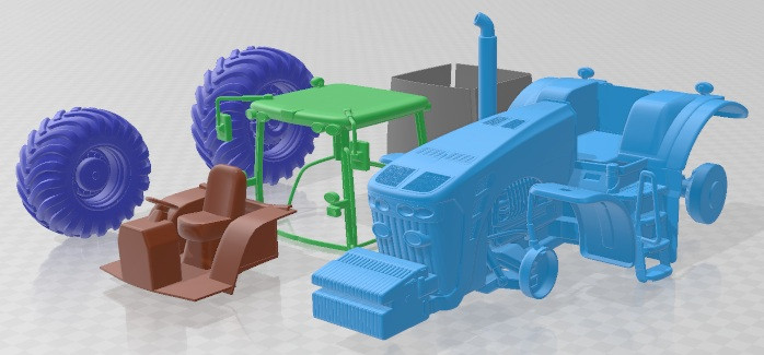 John Deere 8530 Tractor Printable Modelo de Impressão 3D .c4d .max .obj .3ds .fbx .stl .blend 