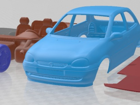 Opel Corsa B 1998 Printable Car 3Dプリントモデル