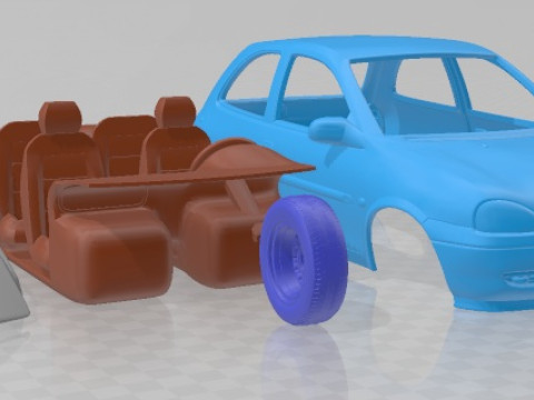 Opel Corsa B 1998 Printable Car 3Dプリントモデル