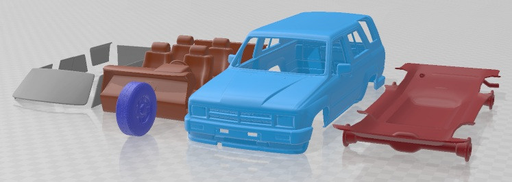 Toyota 4Runner 1986 Printable Car Modelo de Impressão 3D .c4d .max .obj .3ds .fbx .stl .blend 