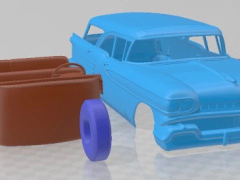 Oldsmobile Dynamic 88 Holiday SW 1958 Printable Car 3D Print Model