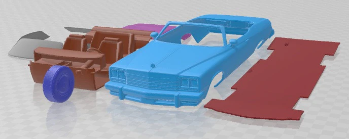 Buick LeSabre Convertible 1975 Printable Car 3D Print Model .c4d .max .obj .3ds .fbx .stl .blend 