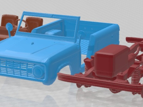 Bronco 1969 Roadster U13 Printable Car 3Dプリントモデル