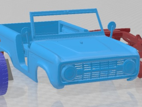 Bronco 1969 Roadster U13 Printable Car 3Dプリントモデル