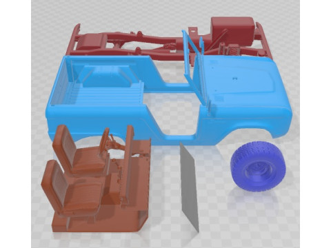 Bronco 1969 Roadster U13 Printable Car 3Dプリントモデル