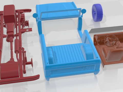 Bronco 1969 Roadster U13 Printable Car 3Dプリントモデル
