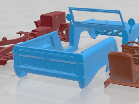 Bronco 1969 Roadster U13 Printable Car 3Dプリントモデル