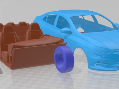 ルノー メガーヌ セダン 2020 印刷可能な車 3Dプリントモデル