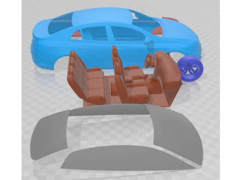 ルノー メガーヌ セダン 2020 印刷可能な車 3Dプリントモデル