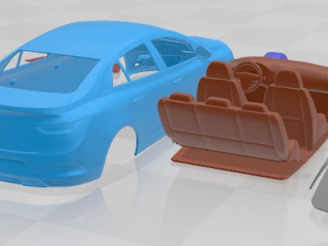 ルノー メガーヌ セダン 2020 印刷可能な車 3Dプリントモデル