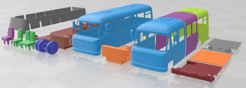 Mercedes Benz O 309 1979 Printable Bus 3D प्रिंट मॉडल .c4d .max .obj .3ds .fbx .stl .blend 