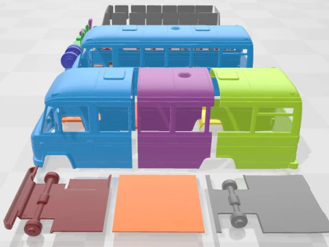 Mercedes Benz O 309 1979 Printable Bus 3D Print Model