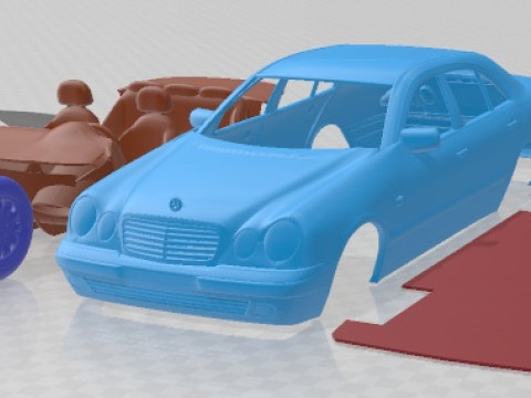 Mercedes Benz E Class W210 Sedan 1996 Printable Car Modèles 3D en vedette
