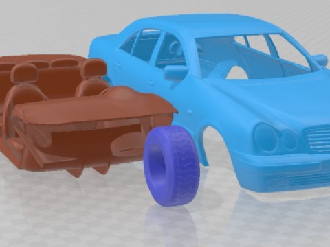Mercedes Benz E Class W210 Sedan 1996 Printable Car 3D Print Model