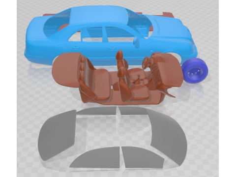Mercedes Benz E Class W210 Sedan 1996 Printable Car 3D Print Model
