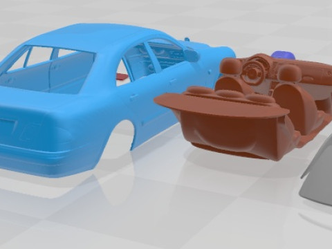 Mercedes Benz E Class W210 Sedan 1996 Printable Car 3D Print Model