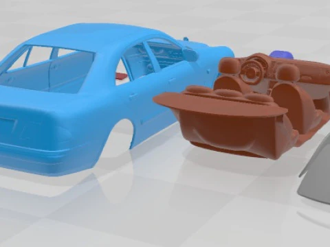 Mercedes Benz E Class W210 Sedan 1996 Printable Car 3D Print Model