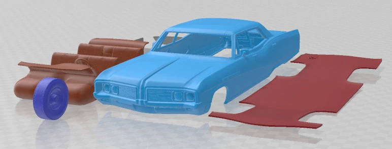 Buick Electra 225 Hardtop Sedan 1968 Printable Car 3D Print Model .c4d .max .obj .3ds .fbx .stl .blend 