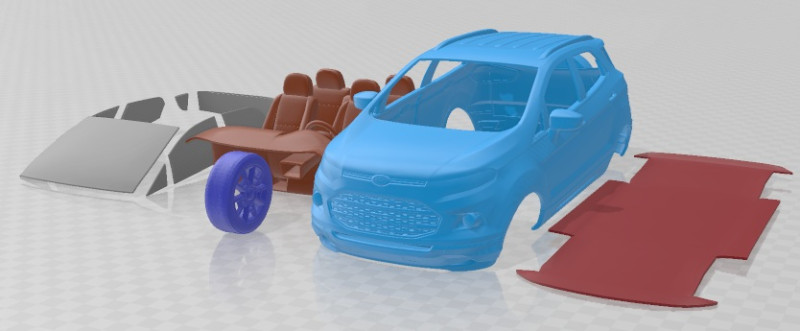 EcoSport 2014 Printable Car 3D Принт Модель .c4d .max .obj .3ds .fbx .stl .blend 
