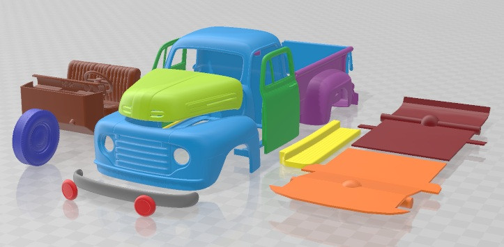 F1 Pickup Truck 1950 Printable Car 3D Принт Модель .c4d .max .obj .3ds .fbx .stl .blend