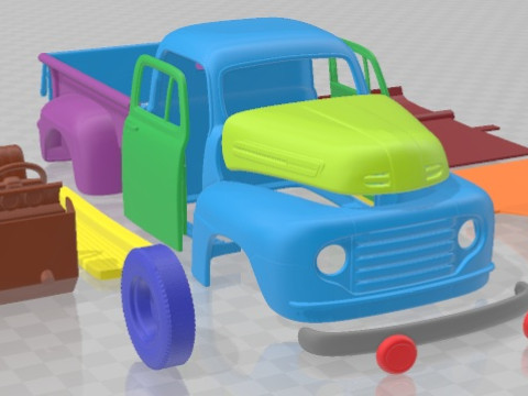 F1 Pickup Truck 1950 Printable Car 3D Принт Модель