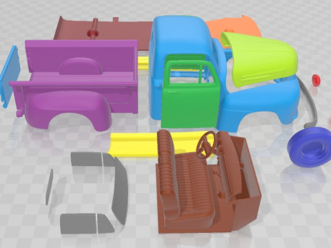 F1 Pickup Truck 1950 Printable Car 3D Принт Модель