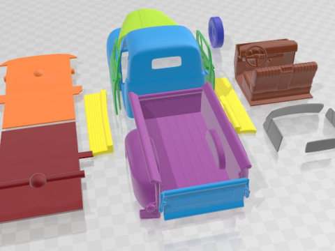 F1 Pickup Truck 1950 Printable Car 3D Принт Модель