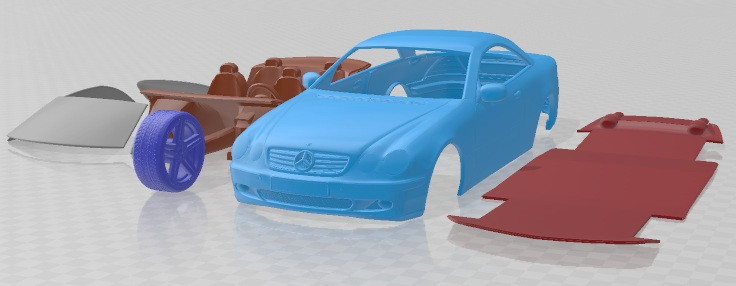 Mercedes Benz CL Class W215 2006 Printable Car 3Dプリントモデル .c4d .max .obj .3ds .fbx .stl .blend 