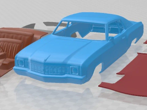 Chevrolet Monte Carlo 1972 Yazdırılabilir Araba 3D Baskı Modeli