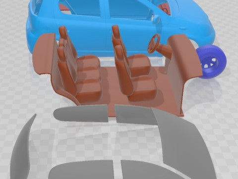 Toyota Yaris Mk1 XP10 5 doors 1999 Printable Car 3D-Druckmodell
