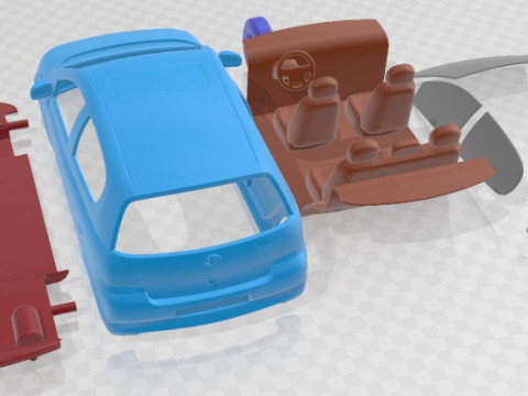 Toyota Yaris Mk1 XP10 5 doors 1999 Printable Car 3D-Druckmodell